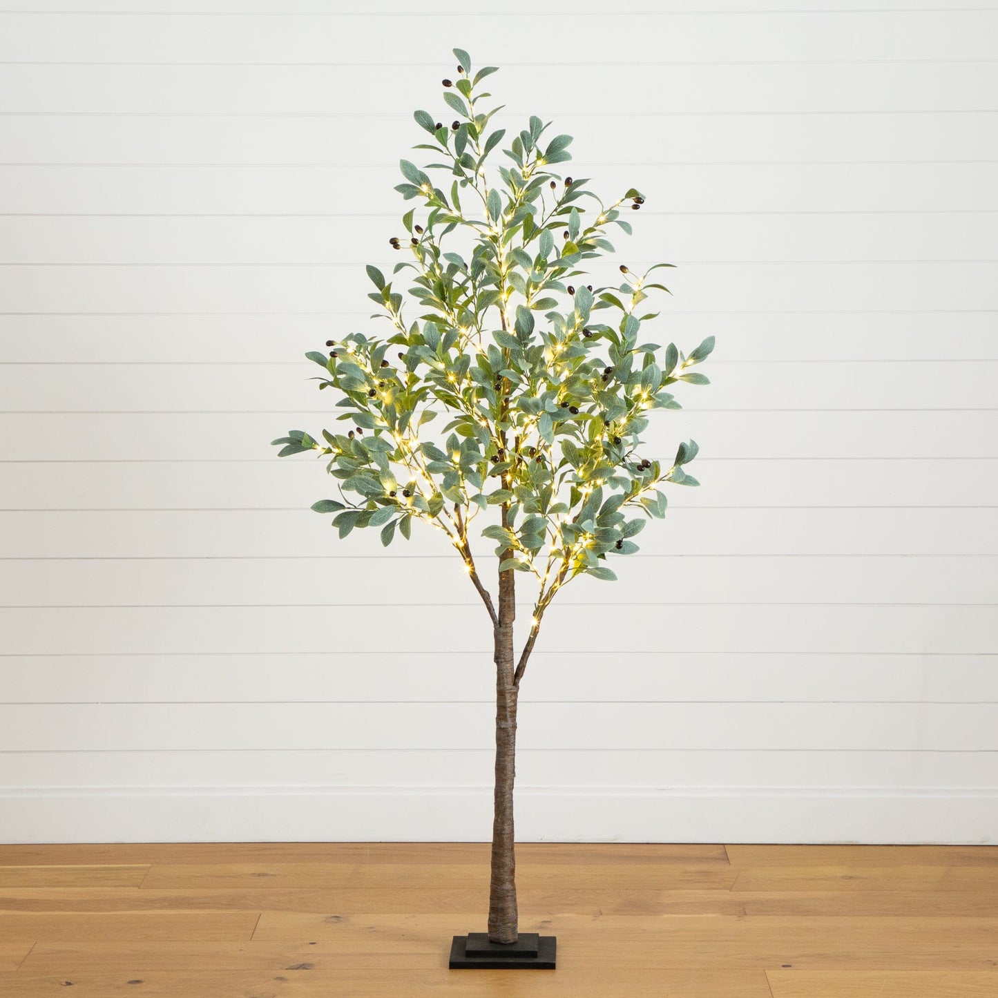 Artificial Fruiting Olive Tree and Warm Lights