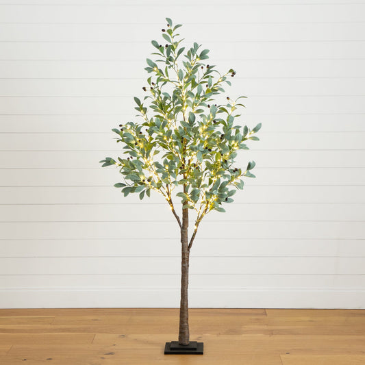 6 ft lighted artificial olive tree with 280 warm white LEDs Nearly Natural on Tampa Home & Garden Store