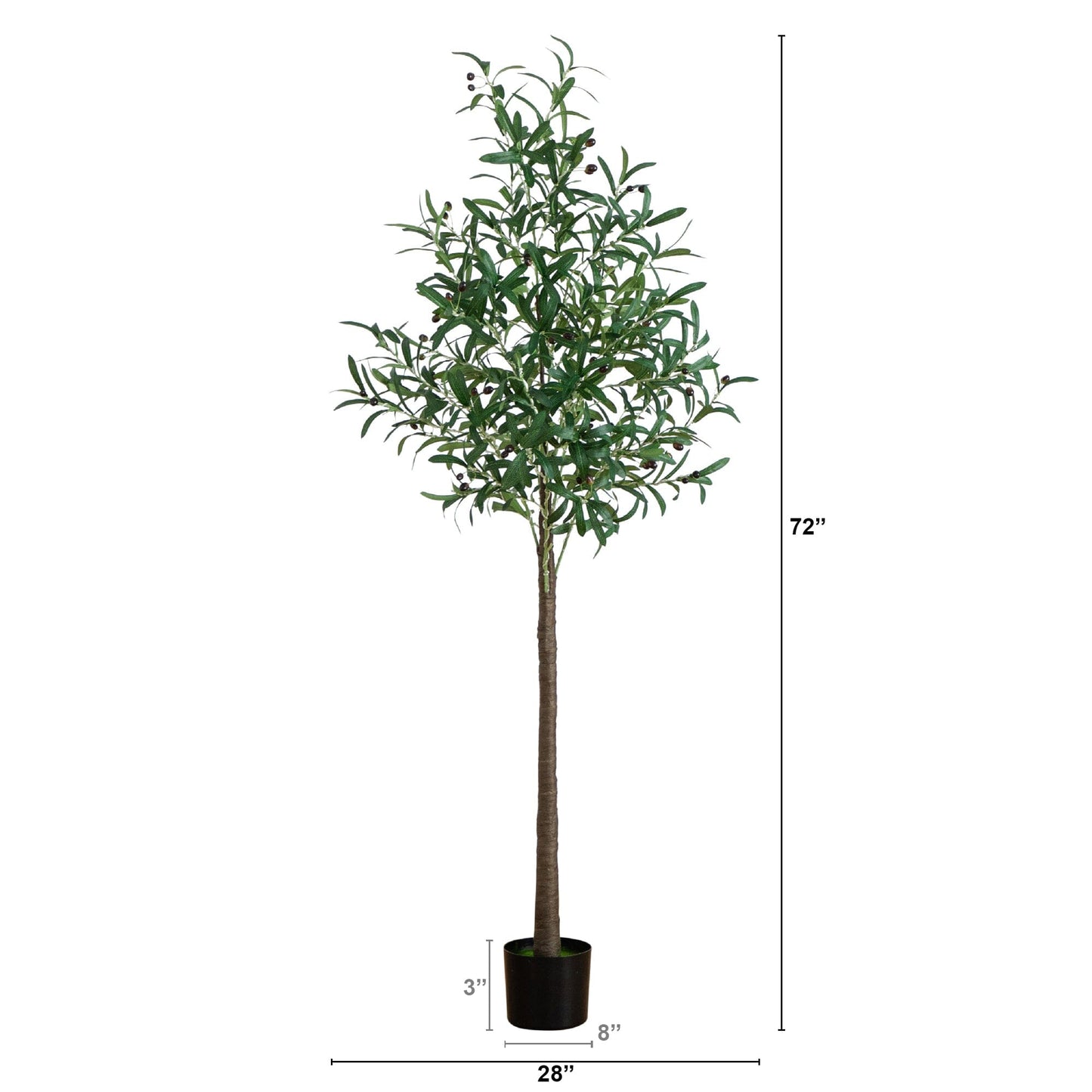6 ft lighted artificial olive tree with 300 warm white LEDs in a black pot by Nearly Natural on Tampa Home & Garden Store