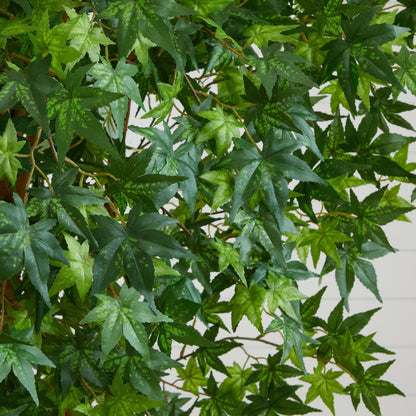 6' Maple artificial tree by Nearly Natural with variegated green maple leaves on Tampa Home & Garden Store