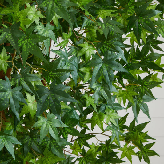 6' Maple artificial tree by Nearly Natural with variegated green maple leaves on Tampa Home & Garden Store