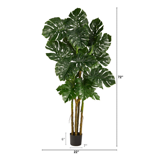 6’ Monstera Tree Artificial - Tampa Home & Garden Store