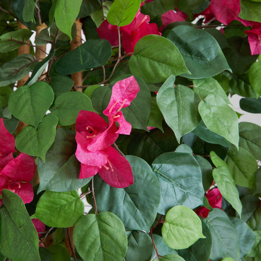 6' Multi Vine Bougainvillea Silk Tree with pink bracts and green leaves by Nearly Natural on Tampa Home & Garden Store