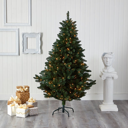 6 ft Northern Rocky Spruce Christmas tree with 300 lights and 838 bendable branches on Tampa Home & Garden Store
