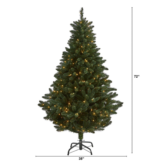 6 ft Nearly Natural Northern Rocky Spruce tree with 300 clear lights and 838 bendable branches on Tampa Home & Garden Store