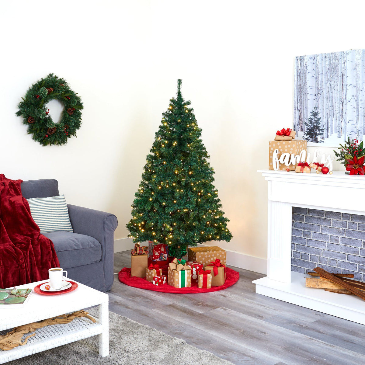 Nearly Natural 6' Northern Tip Pine Artificial Christmas Tree with 250 Clear LED Lights on Tampa Home & Garden Store