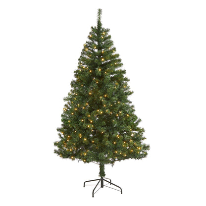 Nearly Natural 6' Northern Tip Pine artificial Christmas tree with 250 clear LED lights on Tampa Home & Garden Store