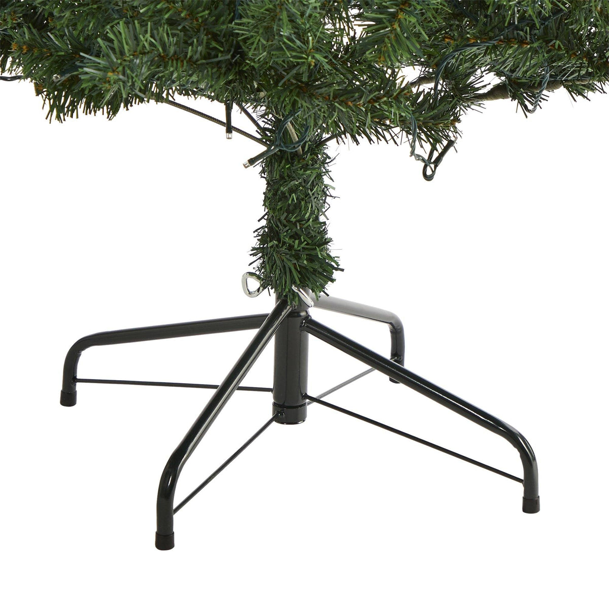 Nearly Natural 6' Northern Tip Pine Christmas tree with 250 clear LED lights on black metal stand on Tampa Home & Garden Store