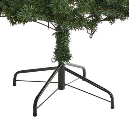 Nearly Natural 6' Northern Tip Pine Christmas tree with 250 clear LED lights on black metal stand on Tampa Home & Garden Store