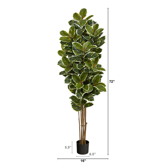 Nearly Natural 6 ft Oak Artificial Tree UV Resistant with green leaves in black pot on Tampa Home & Garden Store