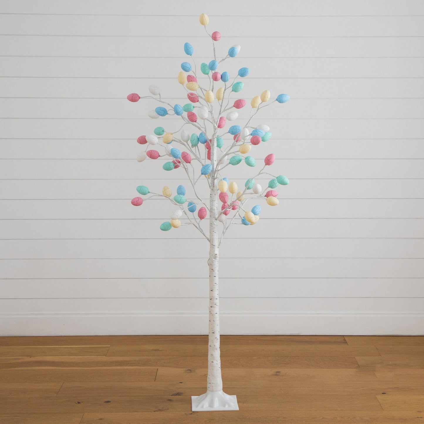 6' Pre-Lit Easter Twig Tree with 96 egg LED ornaments Nearly Natural pastel eggs on birch tree on Tampa Home & Garden Store