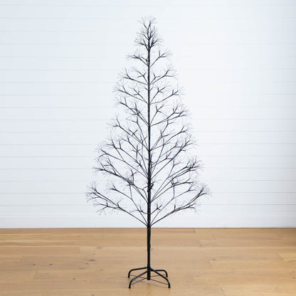 Halloween tree 6 ft black starburst with bare branches on metal stand on Tampa Home & Garden Store