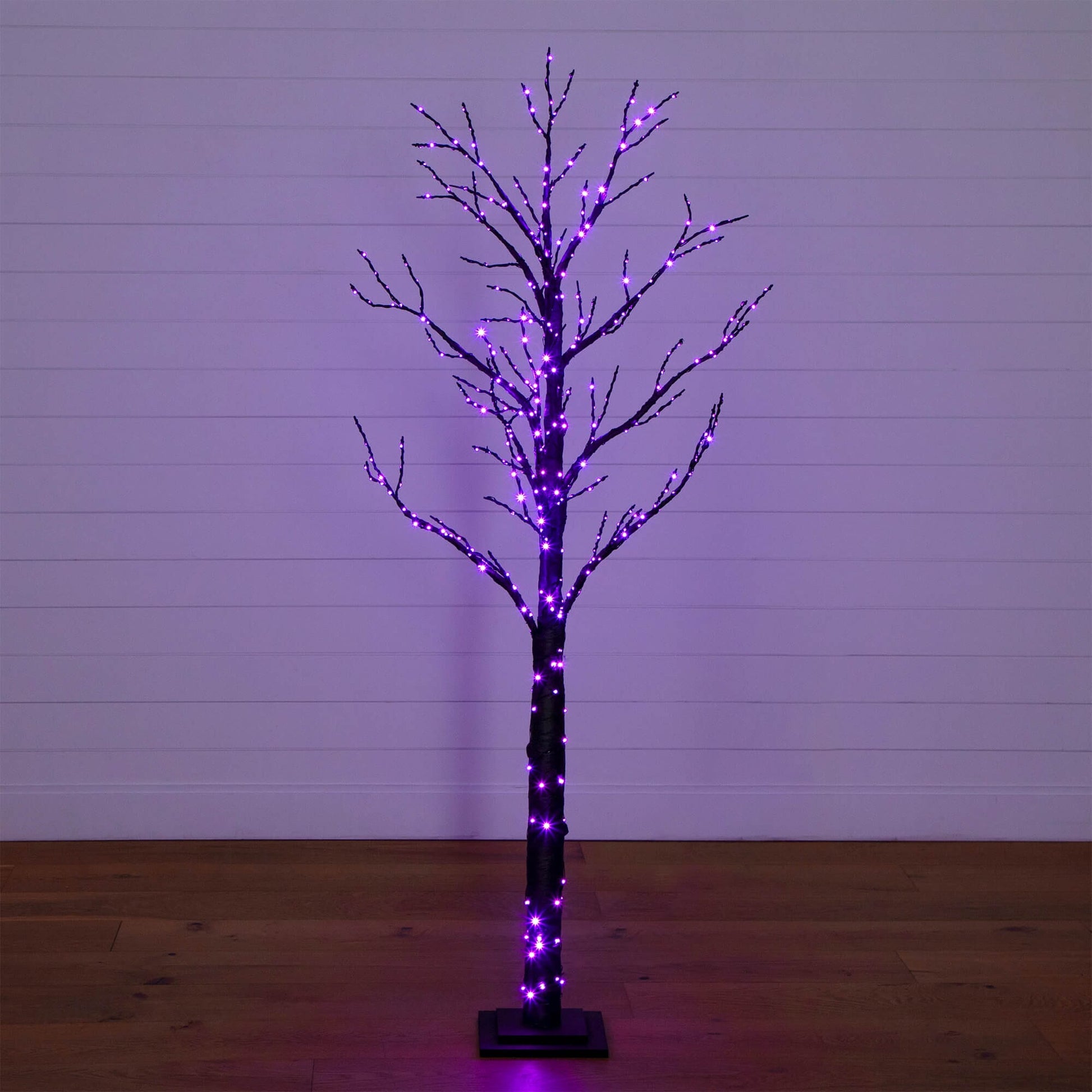 6 ft pre-lit artificial Halloween twig tree with purple LED lights on Tampa Home & Garden Store