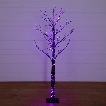 6 ft pre-lit artificial Halloween twig tree with purple LED lights on Tampa Home & Garden Store