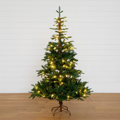 Six Foot Mixed Fir Tree with Warm White Lights