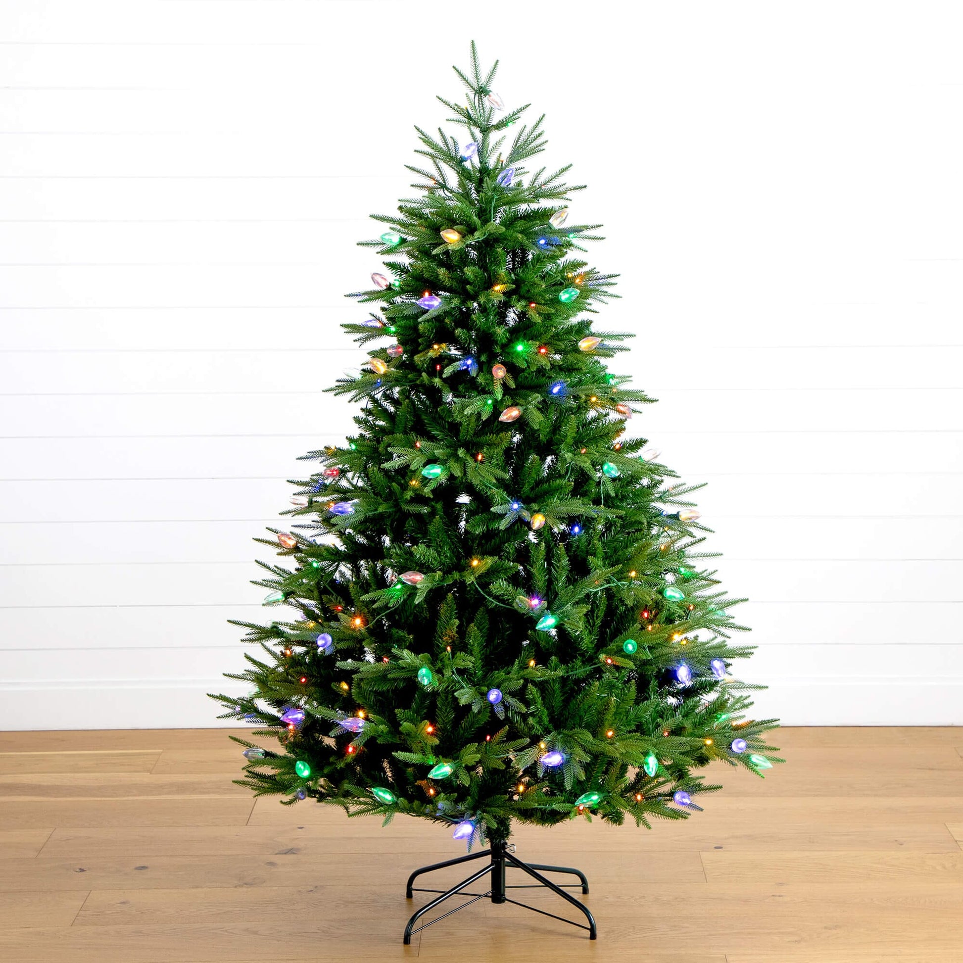 6' Nearly Natural Luxembourg Pine Christmas Tree, pre-lit with 250 multicolor LED bulbs on Tampa Home & Garden Store
