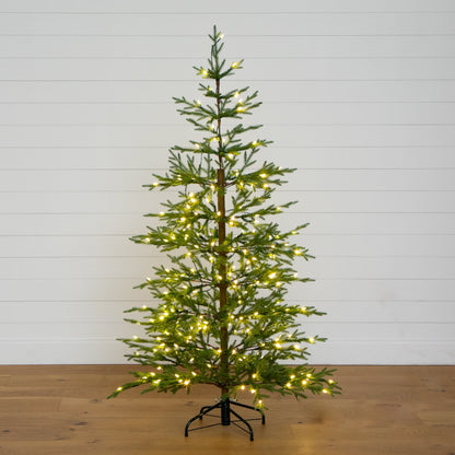 6 Foot Fresh Artificial Tree and Twinkle Lights