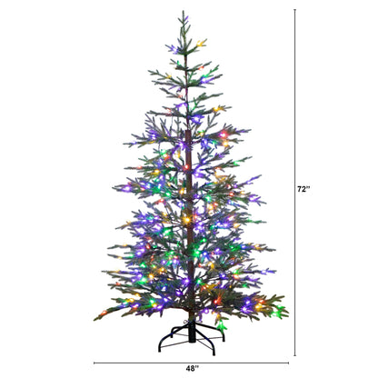 6 Foot Fresh Artificial Tree and Twinkle Lights