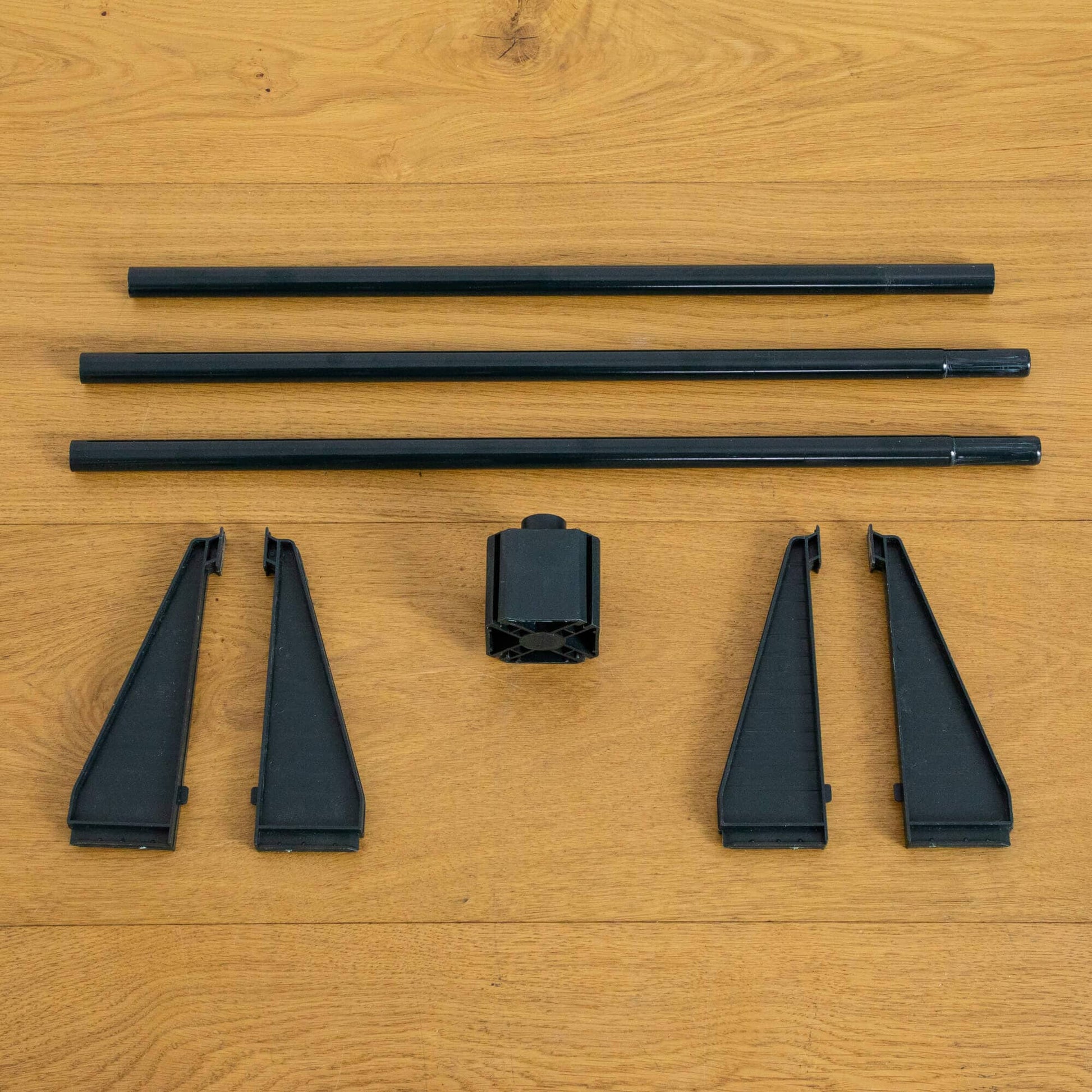 6' Pre-Lit Pop-Up Christmas Tree components black poles and base on Tampa Home & Garden Store