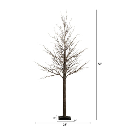 6Ft Artificial Twig Tree with 480 Warm Led Lights