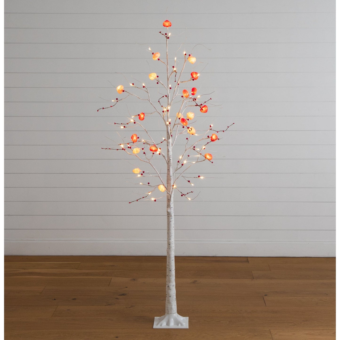 Nearly Natural 6 ft pre-lit Valentine twig tree with 96 heart LEDs and red berries on Tampa Home & Garden Store