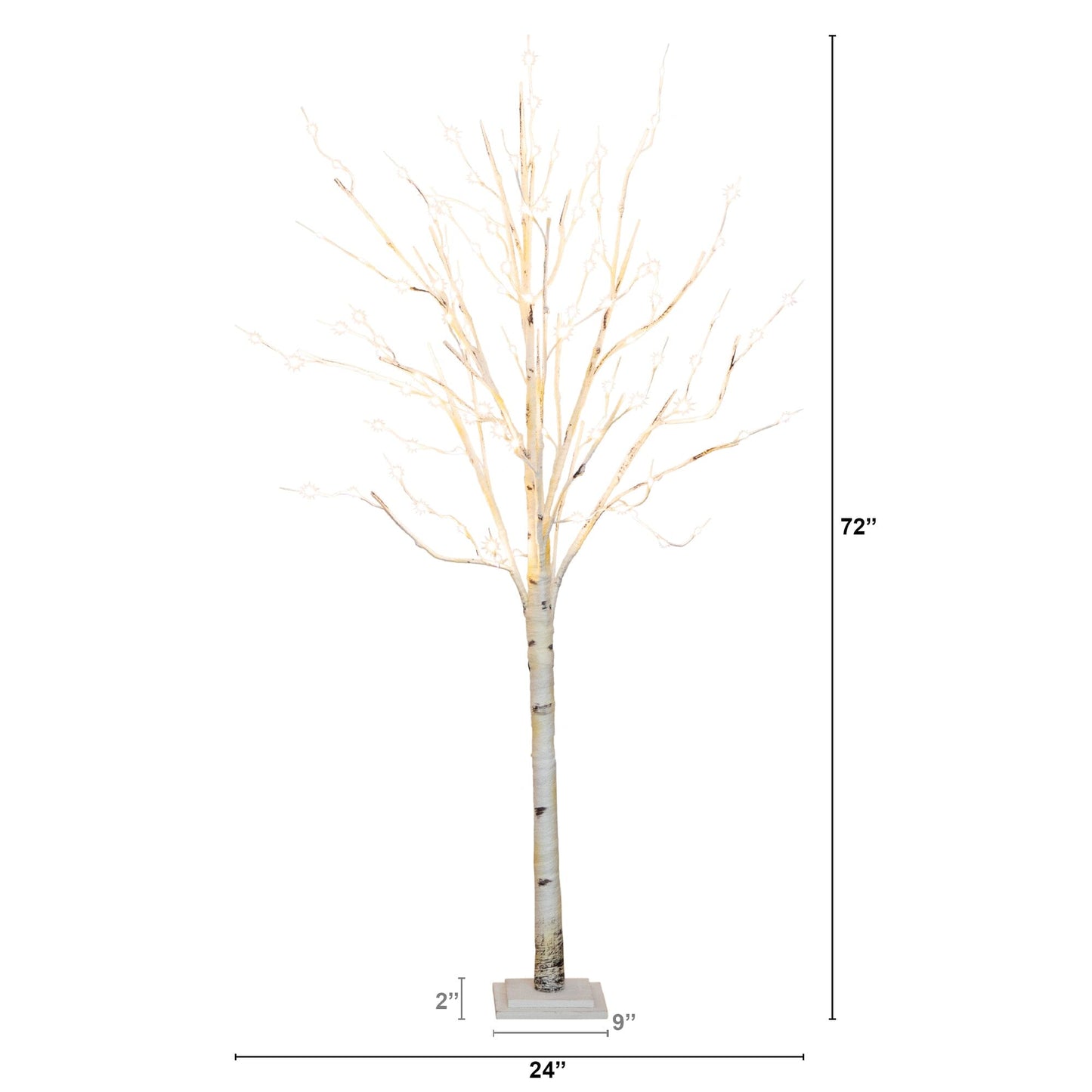 Artificial White Birch Tree with 300 Led Lights