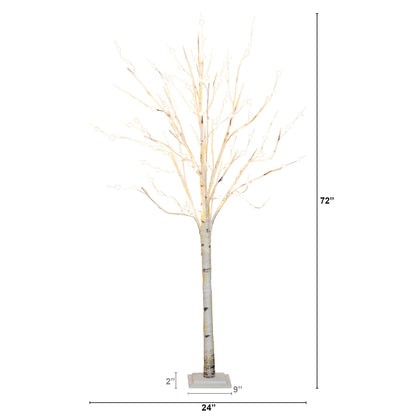 Artificial White Birch Tree with 300 Led Lights