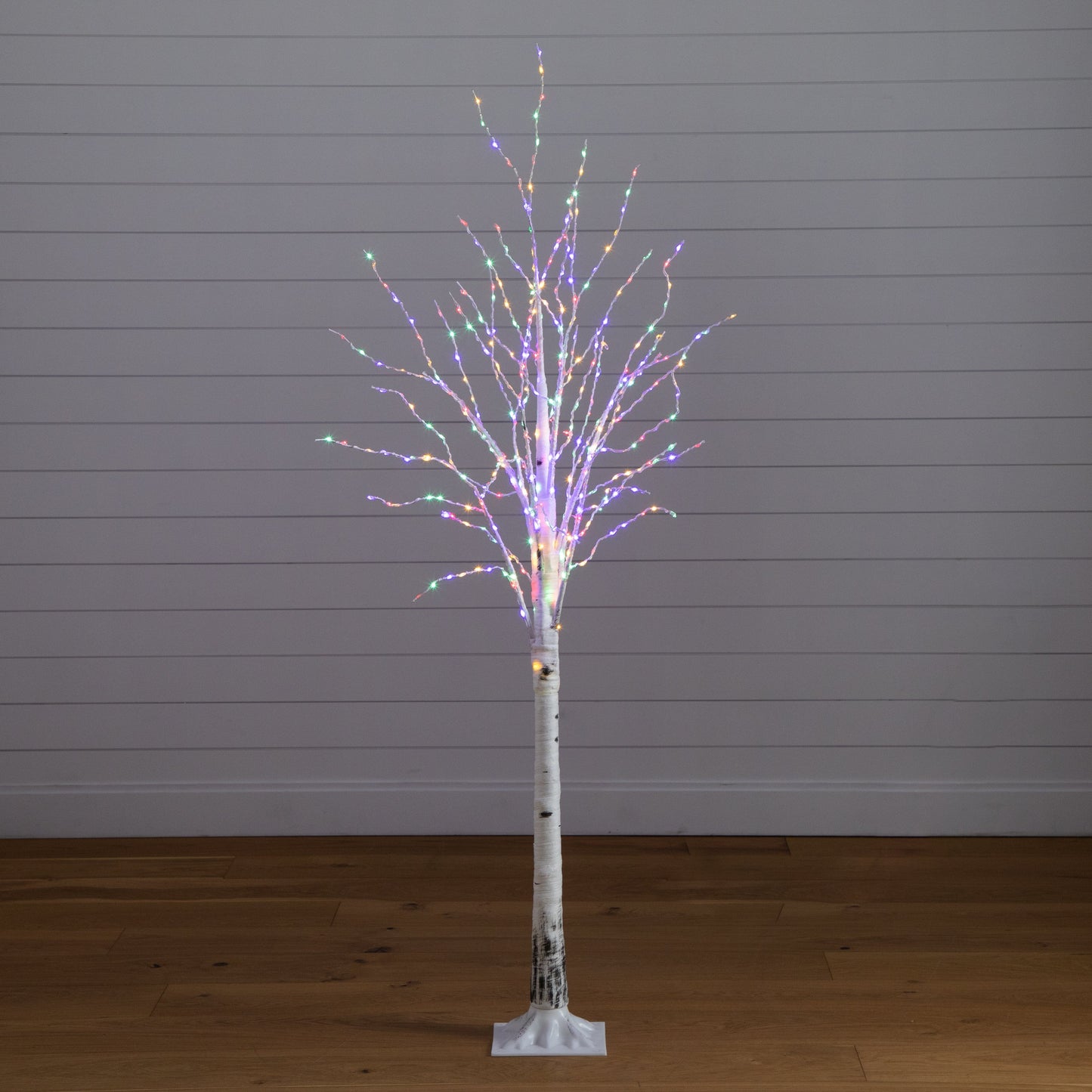 Pre-Lit Birch Tree and 400 Color Changing Lights