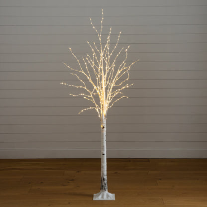 Pre-Lit Birch Tree and 400 Color Changing Lights
