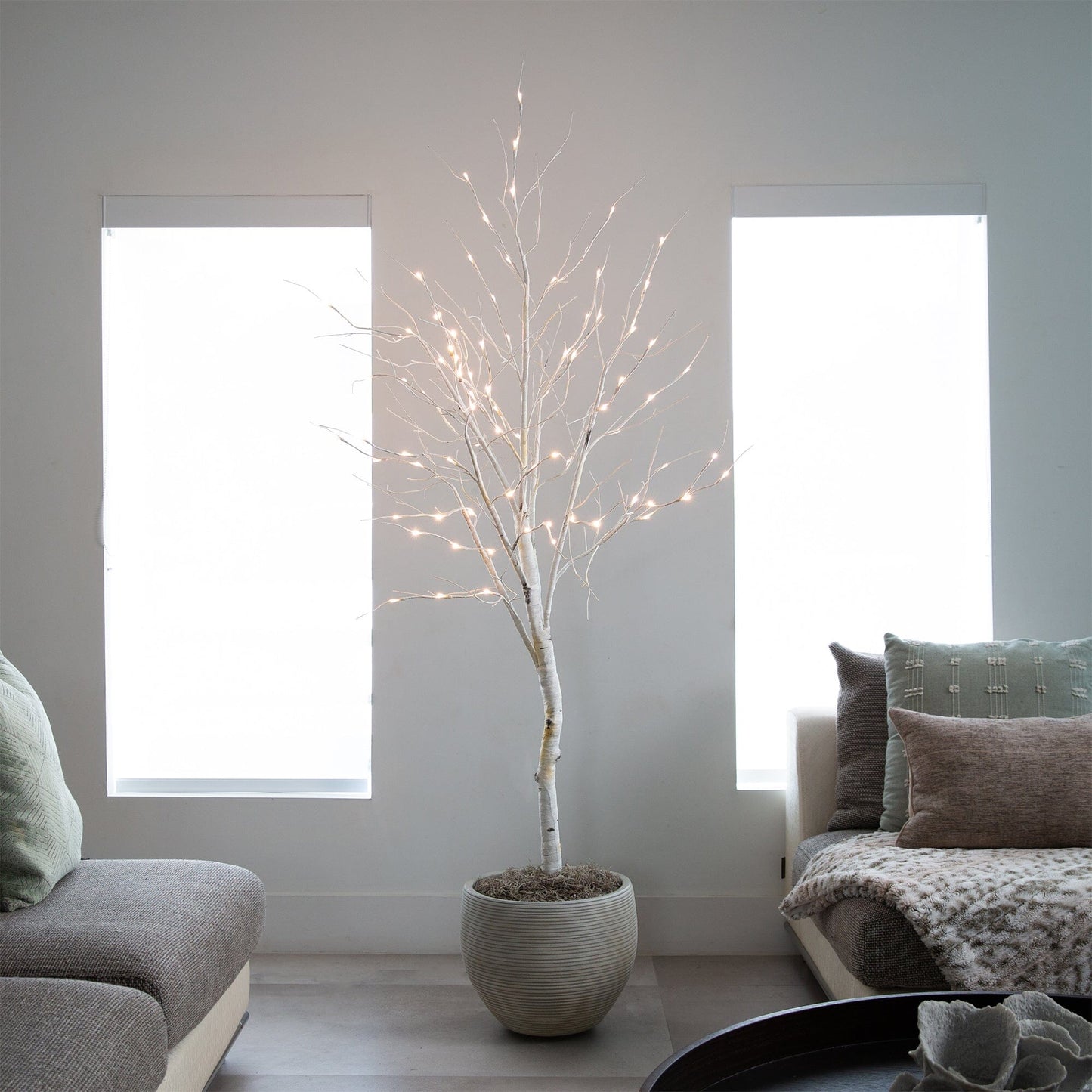 Pre Lit Artificial Birch Tree and Led Lights