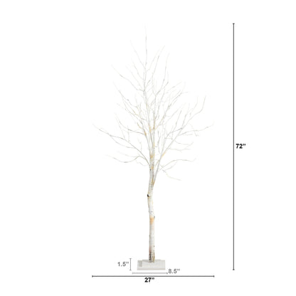 Pre Lit Artificial Birch Tree and Led Lights