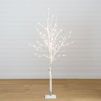 Pre Lit Artificial Birch Tree and Led Lights