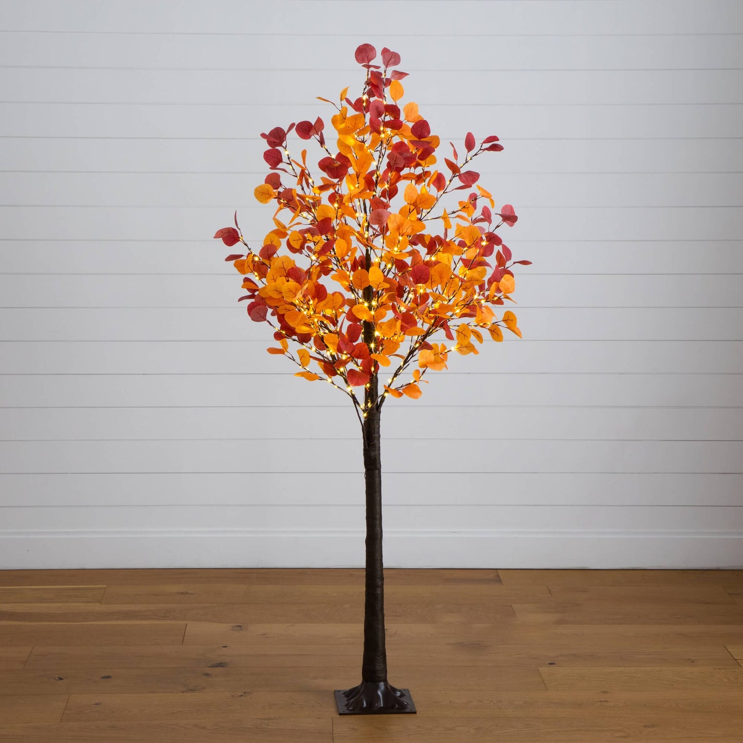 6 ft Nearly Natural pre-lit autumn eucalyptus artificial tree with 420 white LED lights on Tampa Home & Garden Store