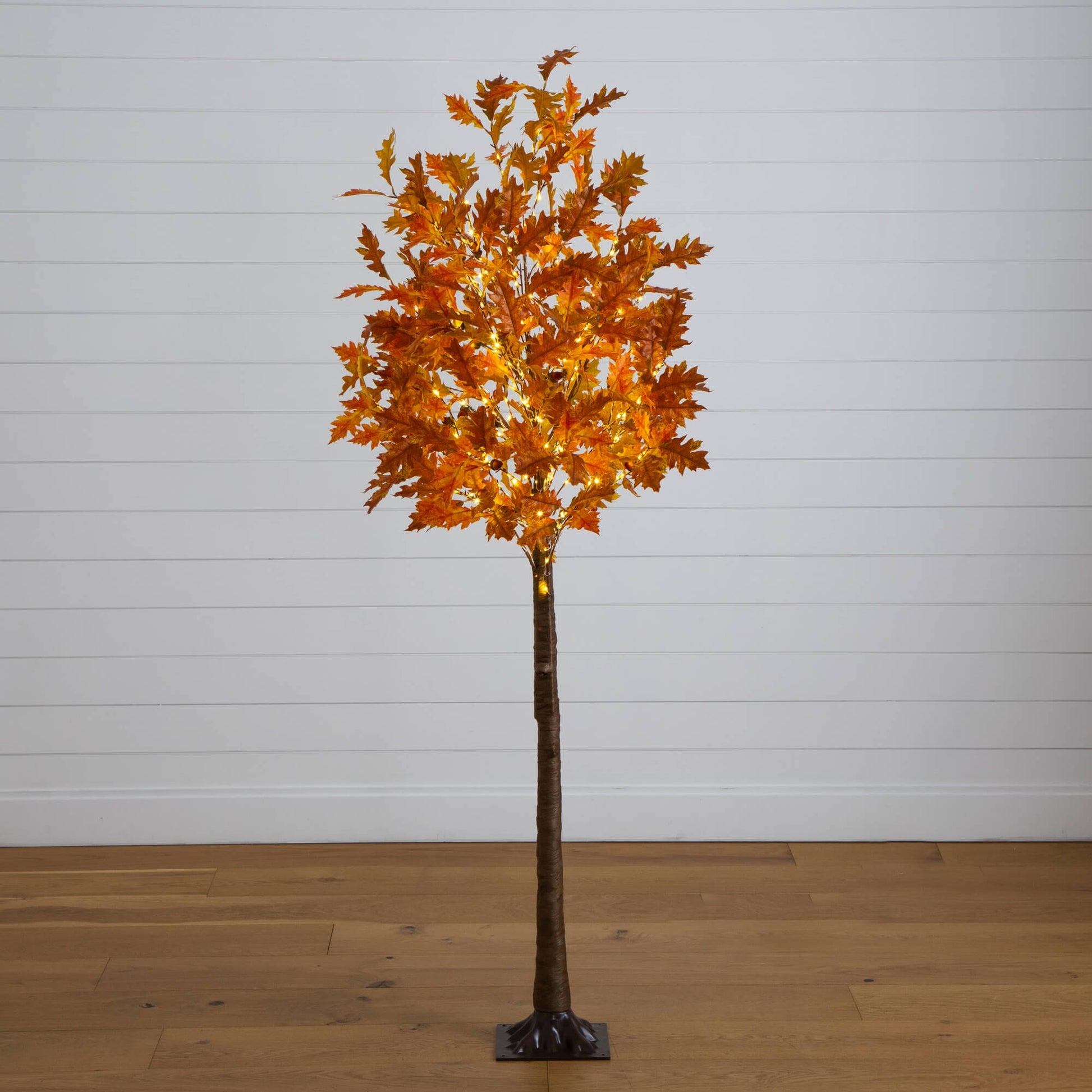6' Pre-Lit Burnt Orange Autumn Maple Artificial Tree with 300 Warm White LED Lights on Tampa Home & Garden Store