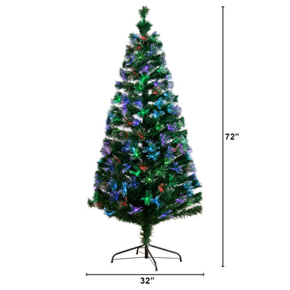 6' Pre Lit Fiber Optic Artificial Christmas Tree