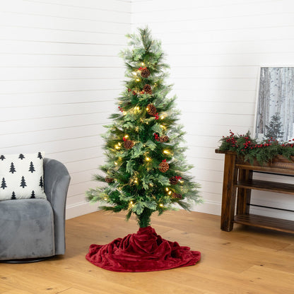 6 Foot Artificial Tree and Warm LED Lights