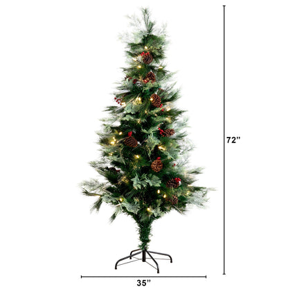 6 Foot Artificial Tree and Warm LED Lights