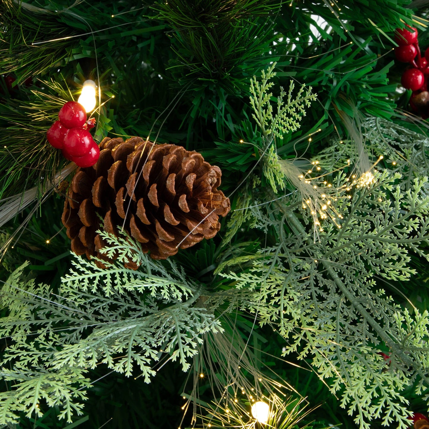 6 Foot Artificial Tree and Warm LED Lights