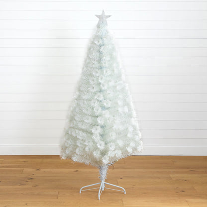 White Artificial Christmas Tree with Star Topper
