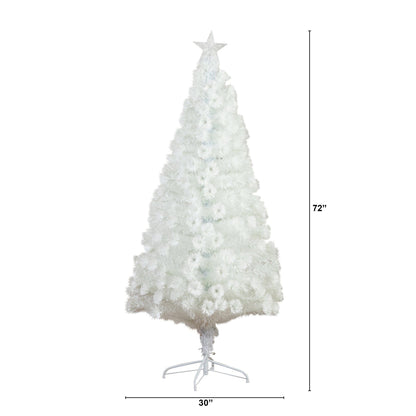 White Artificial Christmas Tree with Star Topper