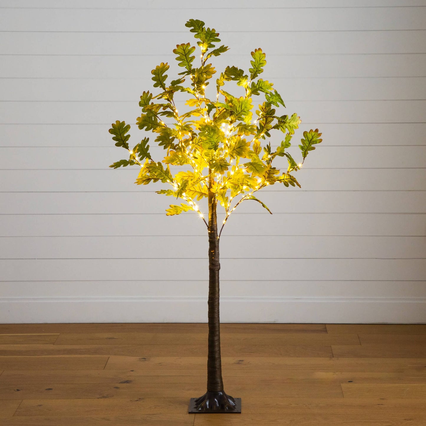 Nearly Natural 6 ft pre-lit green autumn oak artificial tree with 250 warm white LEDs on Tampa Home & Garden Store