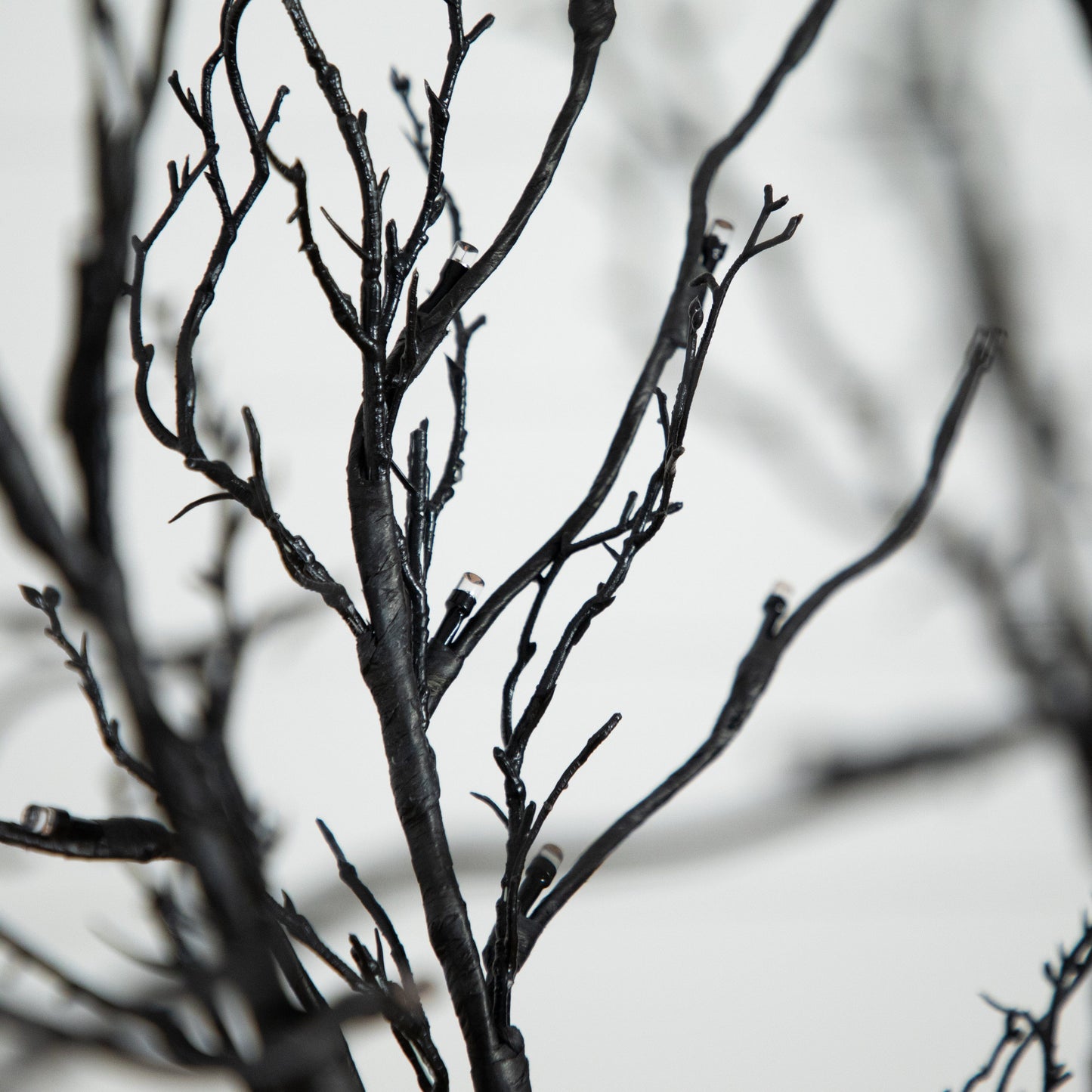 6’ Pre-Lit Halloween Black Twig Artificial Tree with 300 Orange & Purple LED Lights