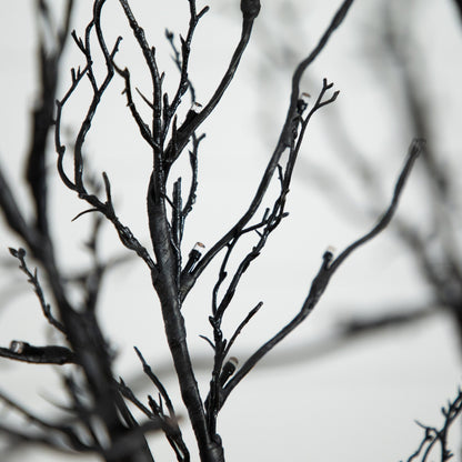 6’ Pre-Lit Halloween Black Twig Artificial Tree with 300 Orange & Purple LED Lights