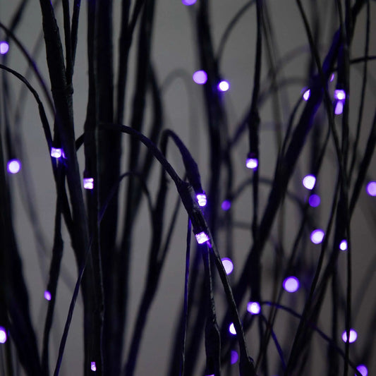 6ft Black Willow Halloween Tree with 160 purple LED lights by Nearly Natural on Tampa Home & Garden Store