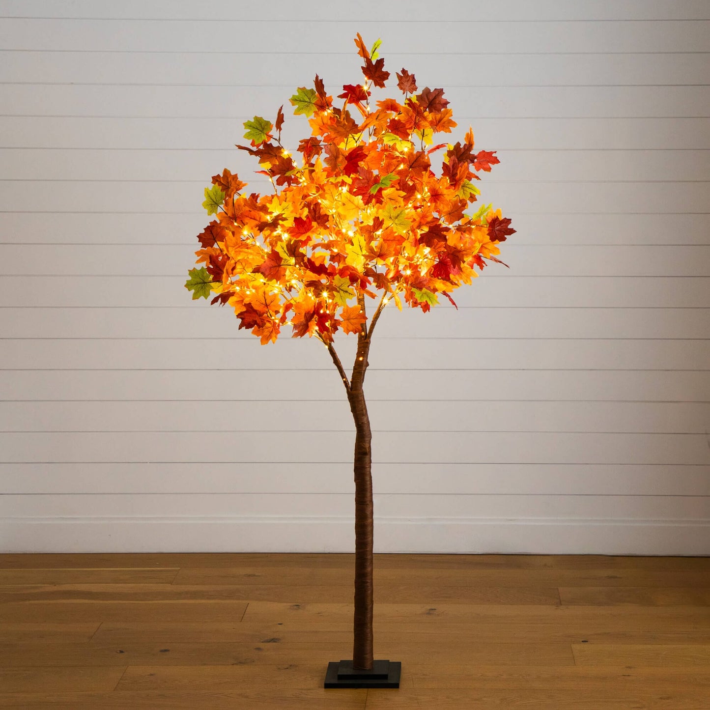 6' Nearly Natural pre-lit autumn Maple artificial fall tree with 360 warm white LEDs on Tampa Home & Garden Store