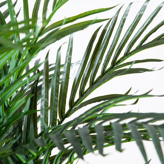 Robellini Palm artificial tree leaves close-up; vibrant green fronds, Nearly Natural on Tampa Home & Garden Store