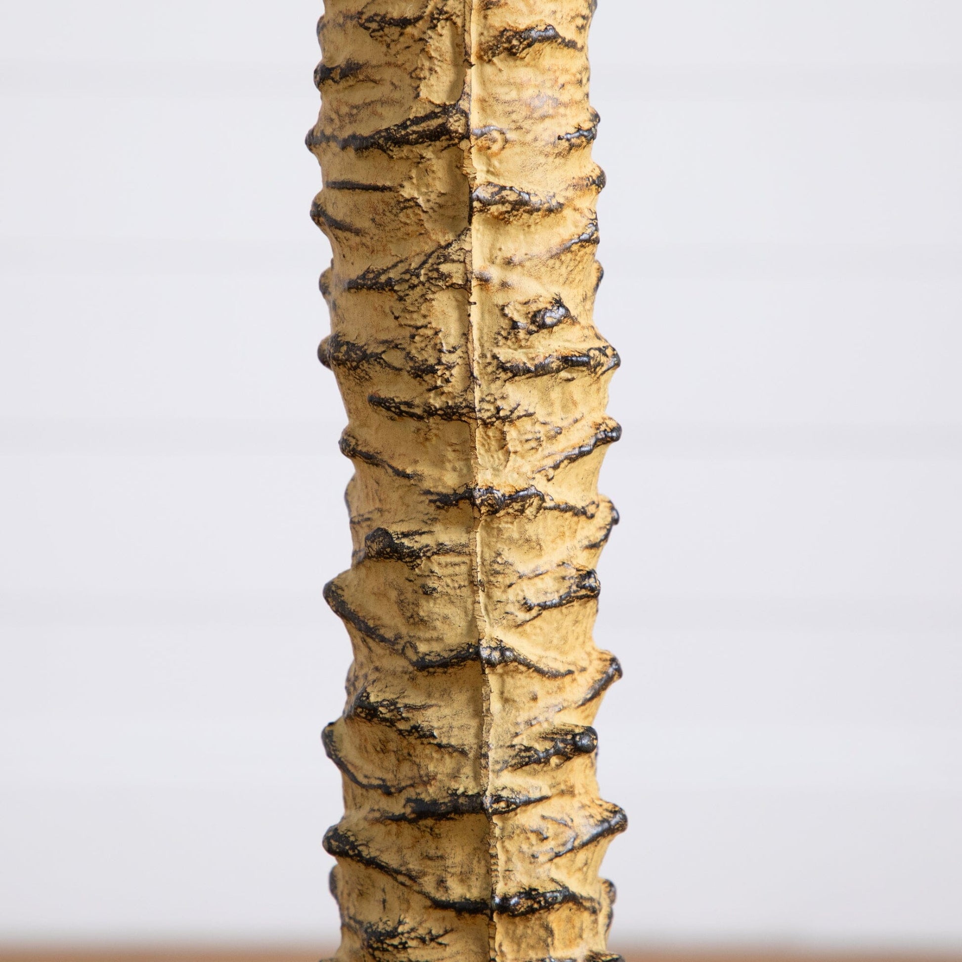 6' Robellini Palm Artificial Tree trunk close-up with beige textured bark and dark ringed bands on Tampa Home & Garden Store