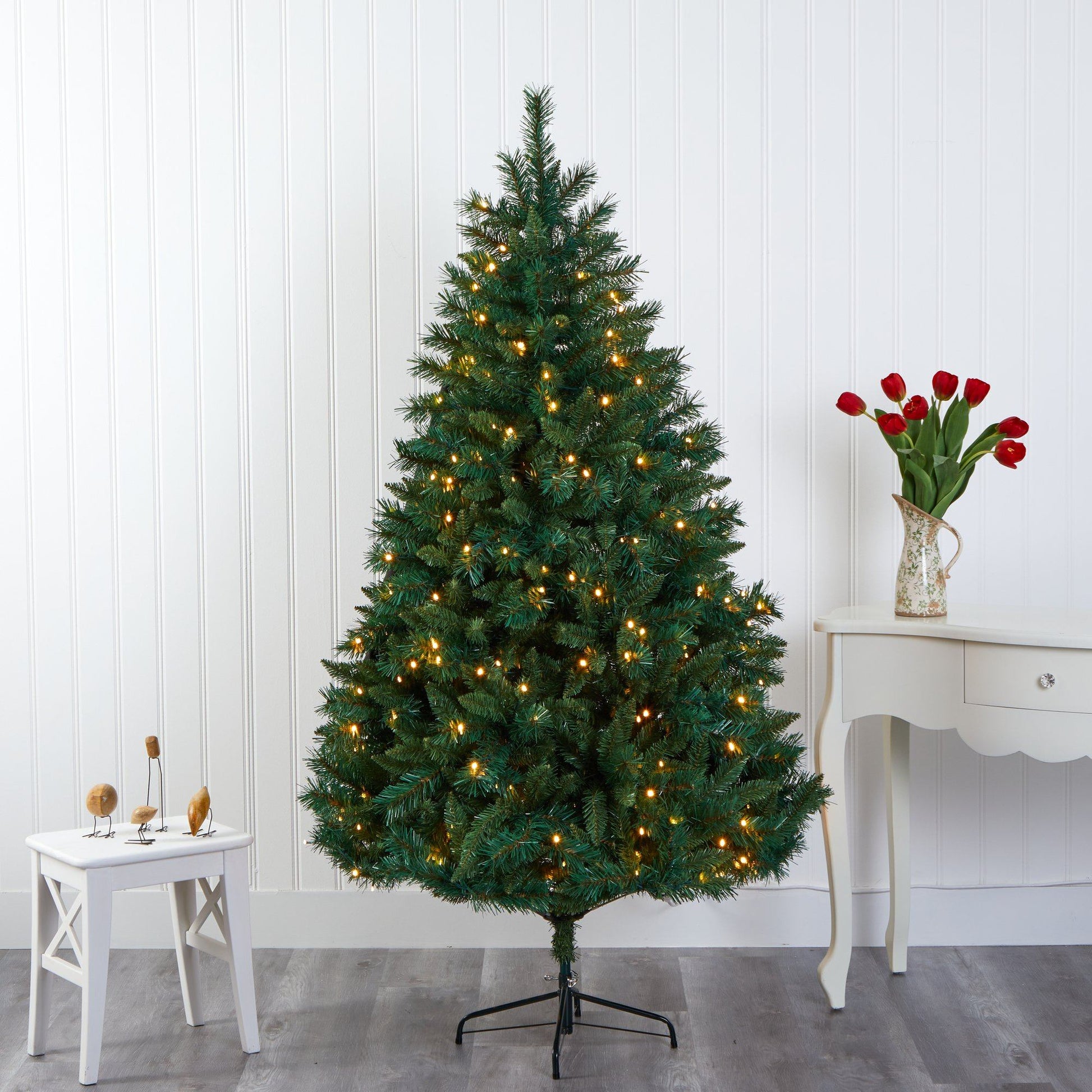 6' Rocky Mountain Mixed Pine artificial Christmas tree with 300 LED lights, Nearly Natural on Tampa Home & Garden Store