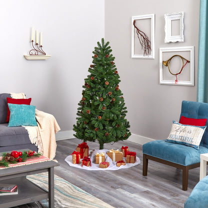 6' Rocky Mountain Spruce Christmas tree from Nearly Natural with pinecones and 250 LED lights on Tampa Home & Garden Store