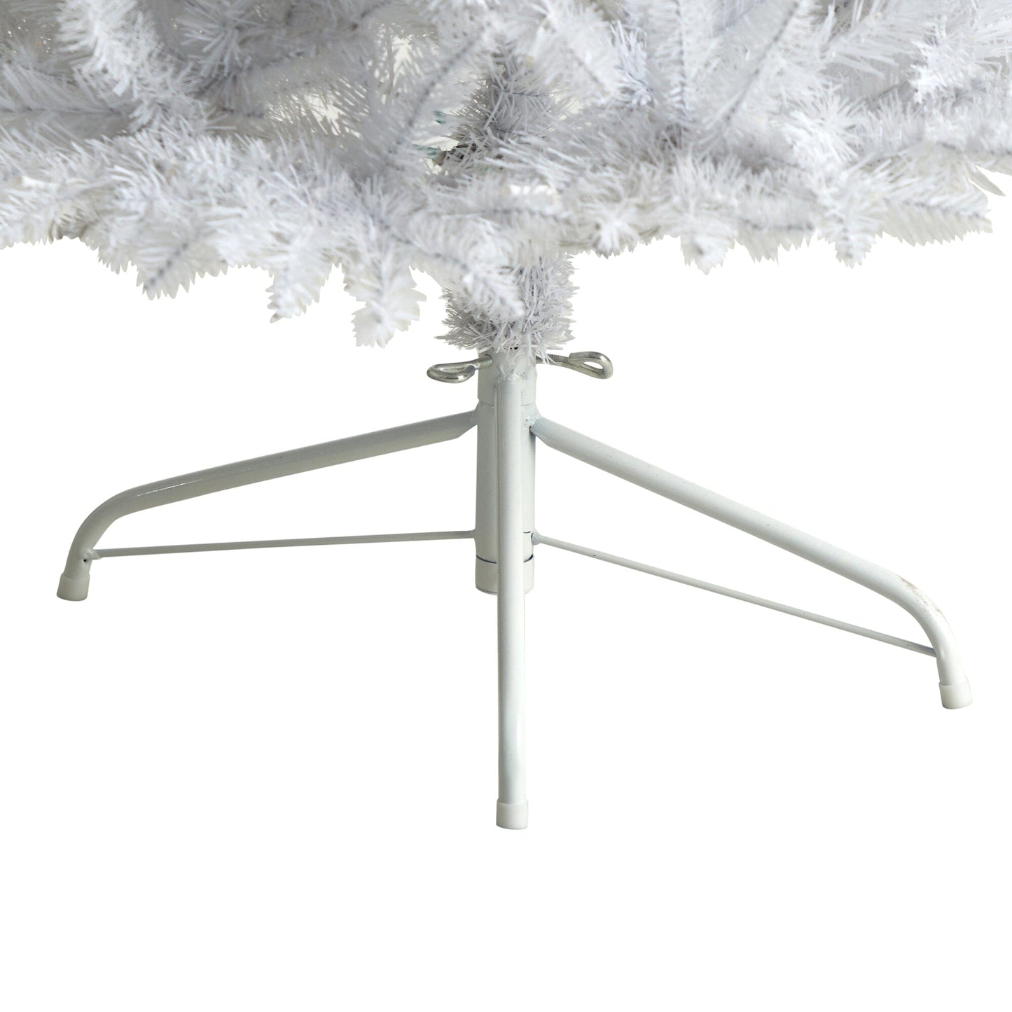 6 ft Slim White Artificial Christmas Tree Nearly Natural with 743 bendable branches on stand on Tampa Home & Garden Store